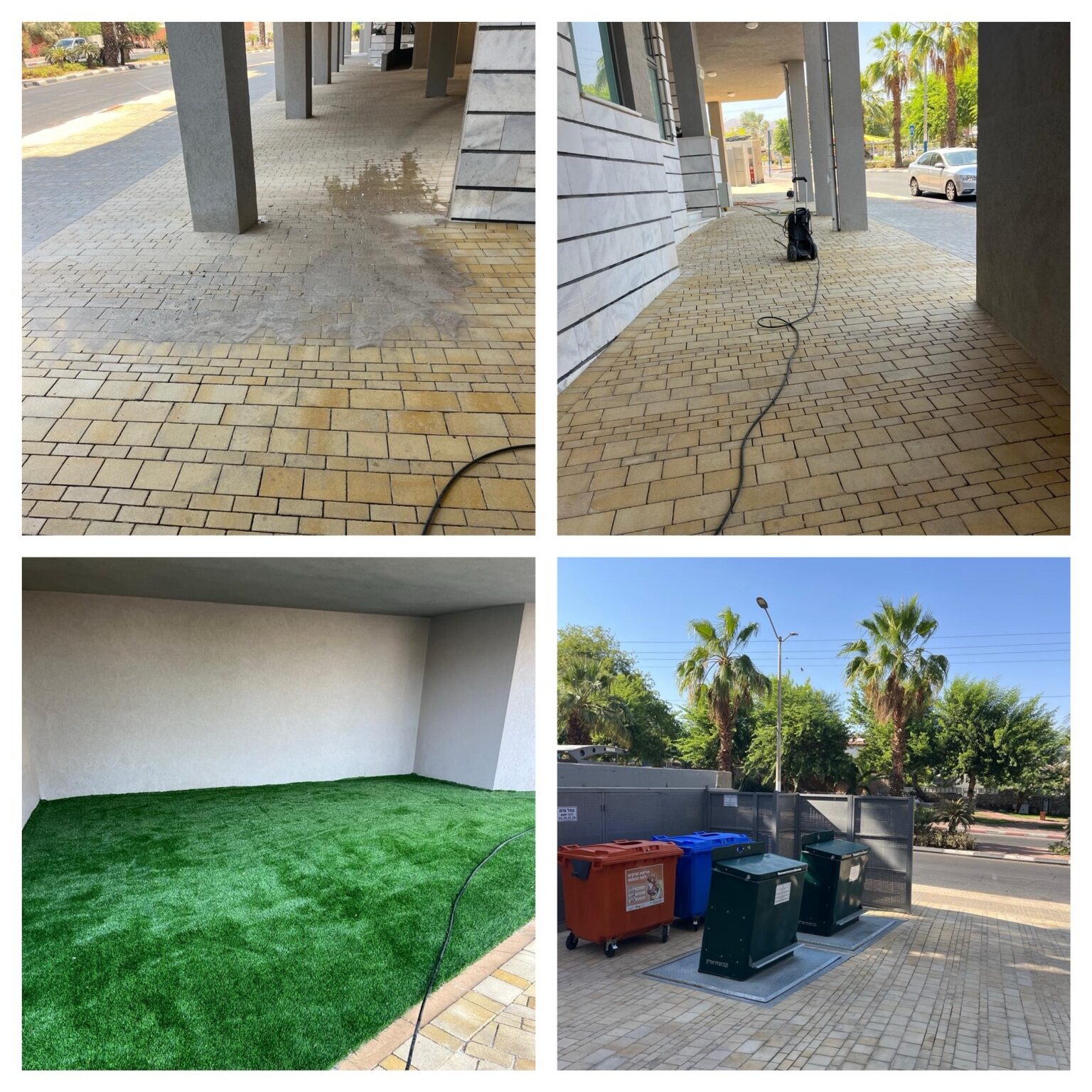 ניקוי בלחץ של שבילים ושטחים משותפים